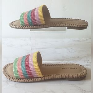 ON 34th MAVIS Multi-colored Beaded Flat Sandal, 5.5M NIB
